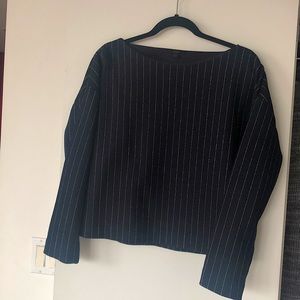 Cos navy wool cropped sweatshirt